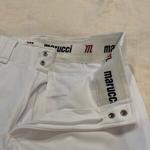 White Men's Marucci baseball knicker length pants.